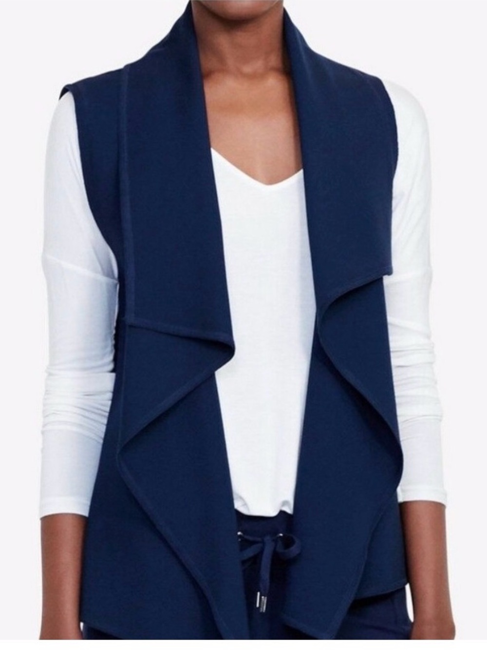 Lauren Ralph Lauren Navy Draped Open-Front Women's Sweater Vest size XL